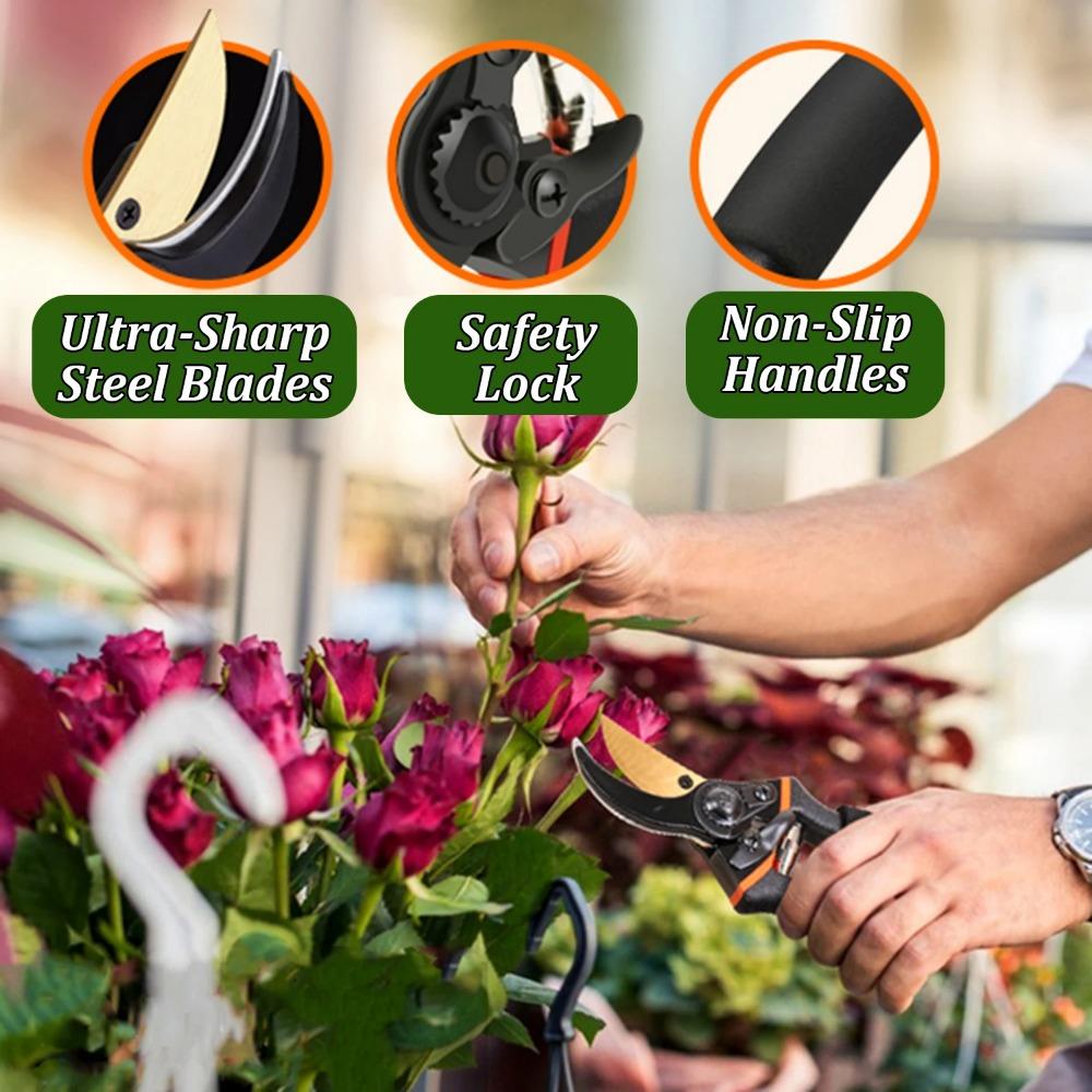 Japan Thickened SK5 Steel Scissors Garden Pruning Shears Labor-saving Rough Pruning Shears Bonsai Fruit Flowers Branches Pruners