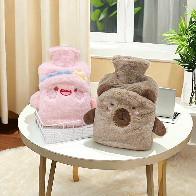 New Cartoon Animal Warm Bag Pvc Thick Hot Water Bag Cute Capybara Plush Cover Warm Water Warm Hand Treasure Girls Gift Winter