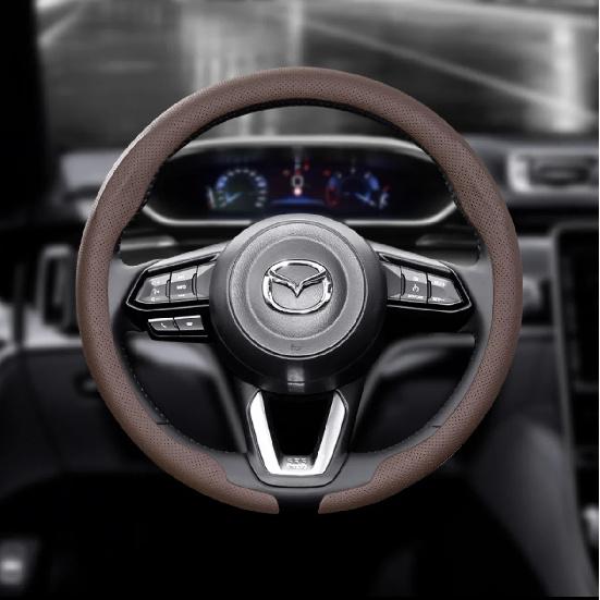 8DNappa leather Car Steering Wheel Cover For Mazda CX-30 CX30 2024 Non-Slip Washable Auto Accessories