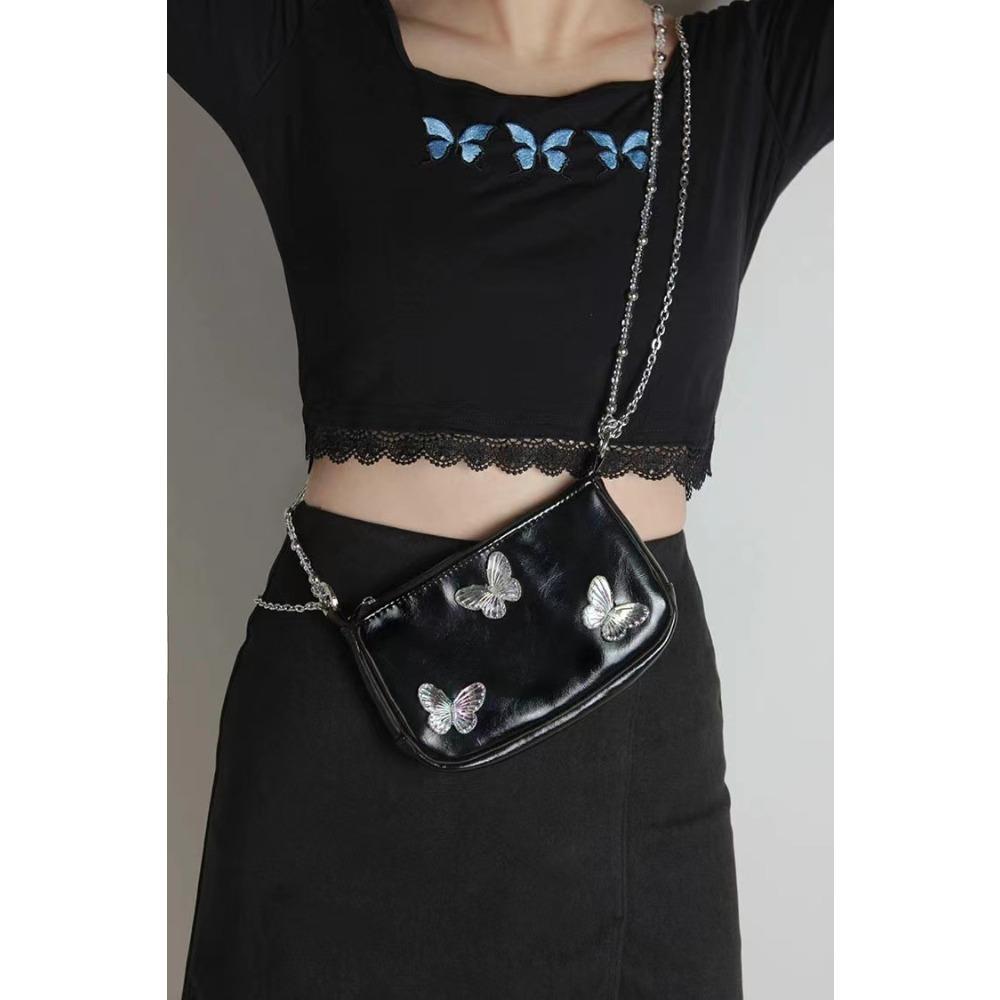 2024 Summer and Autumn Explosive Mini Cute Butterfly Crossbody Underarm Bag Lightweight Mobile Phone Bag Suta Niche Design Women's Bag