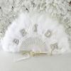 Feathered Folding Fan Feathered Hand Fan Dance Fan Bridesmaid Fan Foldable Hand Fan for Women Wedding Party Photography