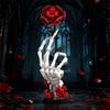 Gotische Skeletthand Rose Bausteine DIY Schwarze Romantische Dekoration Horror Valentinstagsgeschenk Kindergeburtstagsgeschenk Heimdeko Bastelartikel