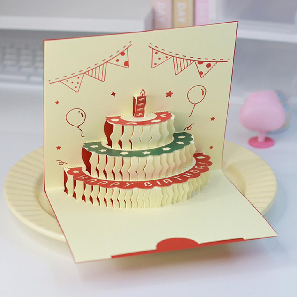 Yousheng 3D-Geburtstagskarte, Pop-Up-Grußkarte mit Musiklichtern, Happy Birthday-Karte mit Kuchen für Frauen, Männer, Kinder, Freunde