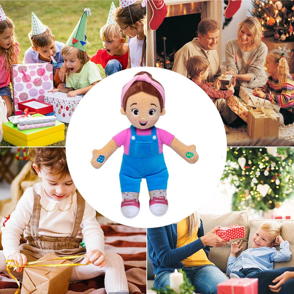 Cartoon Ms Rachel Doll Toys Soft Stuffed Speak Singing Pillow Baby Toddler Sleeping Plush Doll Birthday Gifts for Girls Boys