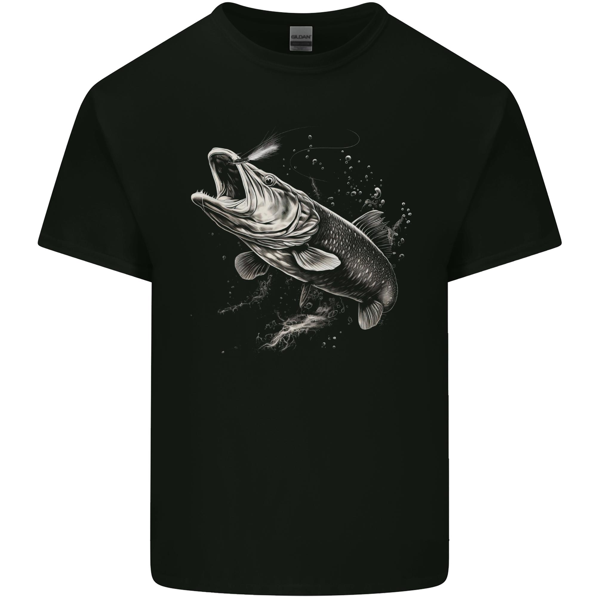 Pike Fish on a Line Fishing FisherUnisex Unisexs Light Cotton TShirt S