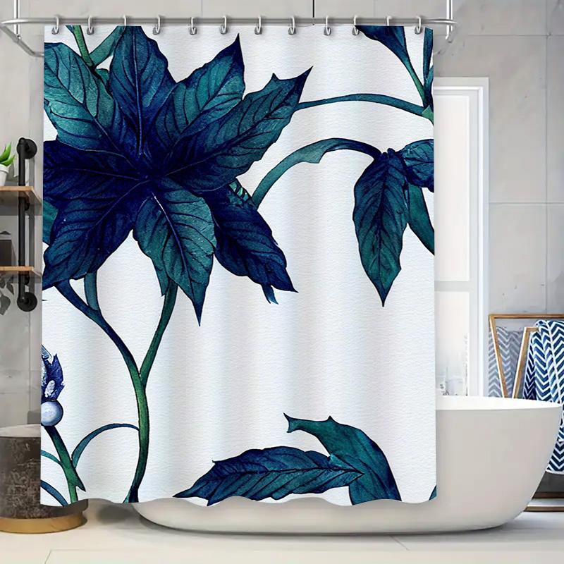 

Green Leaf Print Shower Curtain Waterproof Bath Decoration Home Decor 90x180cm
