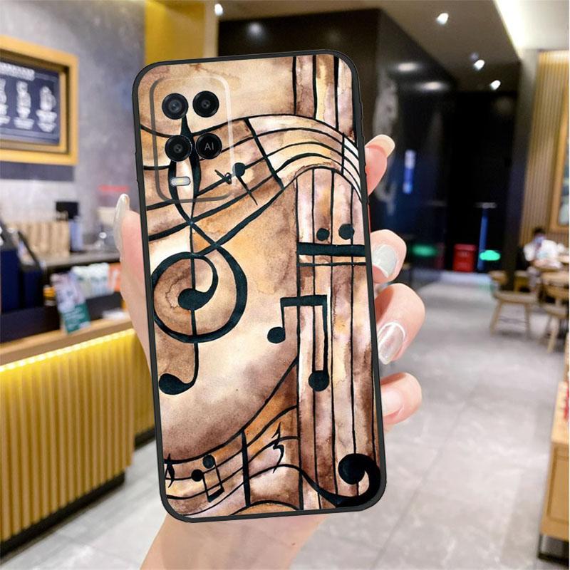 Music Note Symbol Piano Case For Oppo A98 A18 A38 A58 A78 A60 A80 A40 A96 A76 A16 A94 A74 A54 A15 A17 A57 A77 A5 Pro