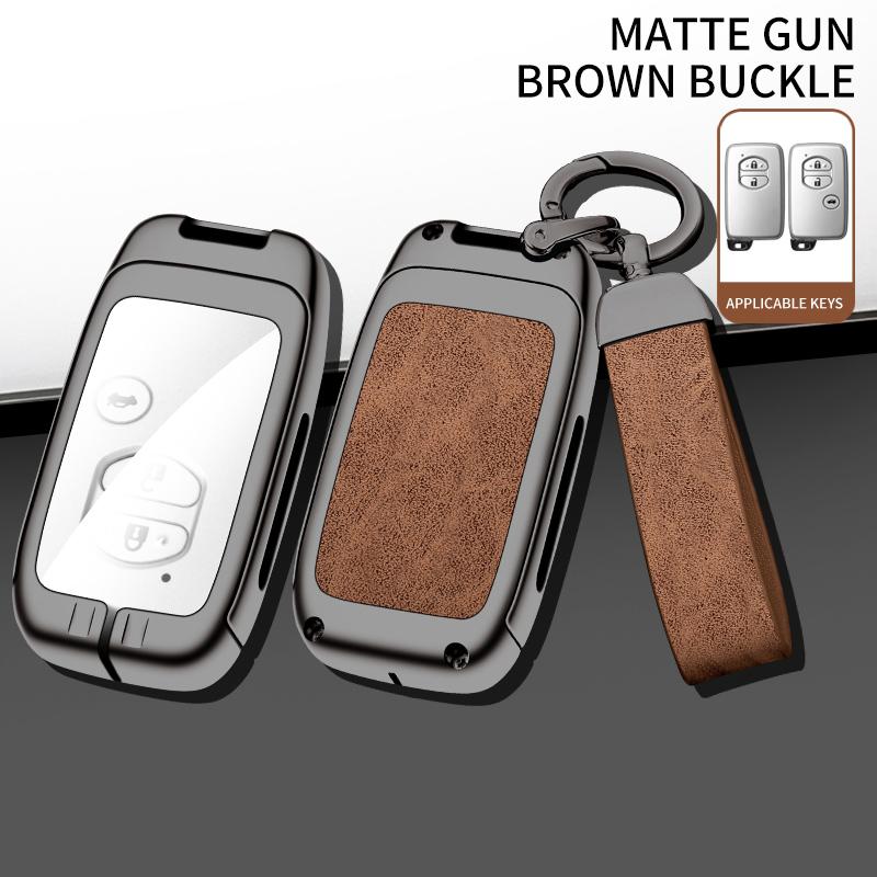 

Шкіряний чохол для ключів із цинкового сплаву для Toyota Prius 30 Alpha Aqua Land Cruiser Auris для Lexus LC 200 2012 - 2014 Запчастини коричневий