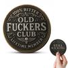Gamla F*ck-klubbens Mynt Roligt Fortfarande Kicking Livstidsmedlemsmynt Inga Regler Inga Filter Utmaningsmynt Vuxen Samlarobjekt Pensioneringsfödelsedag Skämtpresent