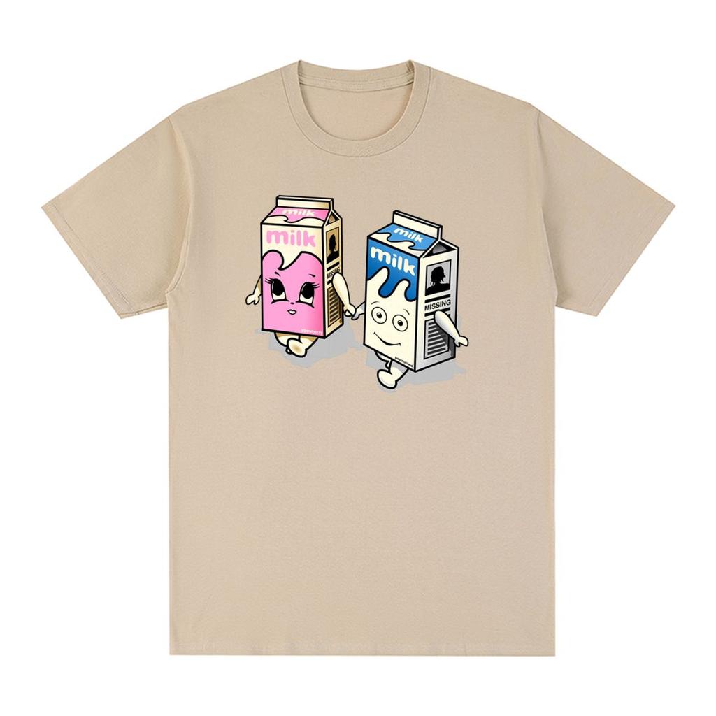 Milk Vintage T-shirt Funny Cotton Men T Shirt New Tee Tshirt Womens Tops