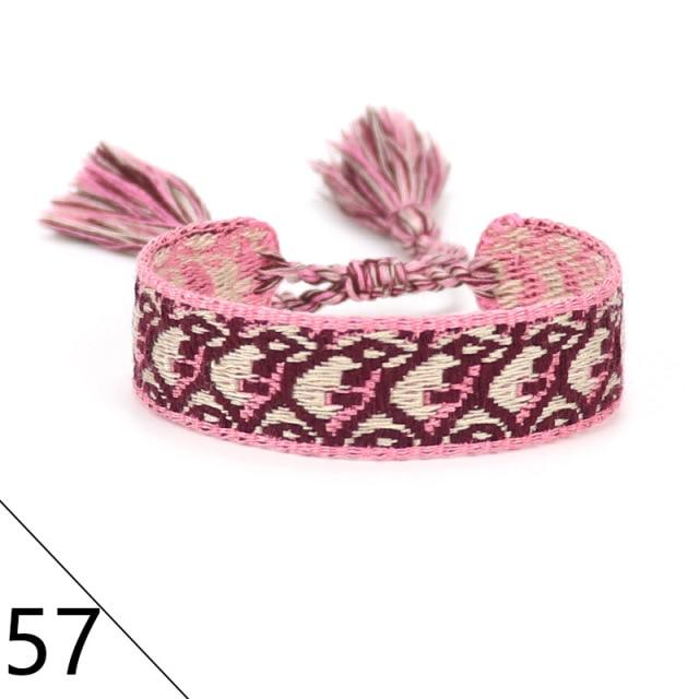 

Light Luxurious Fabric Women Classic Vintage Friendship Wrist Bracelet Handmade Woven Tassel Wrist Bracelet Embroidery Braided BraceletsLuxury Wrist