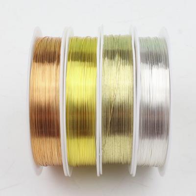 Fil de cuivre A +++ sans décoloration, 0.3/0.4/0.5/0.6mm, cordon de perles 4 couleurs, bricolage pour la fabrication de bijoux et de bracelets, 1 pièce