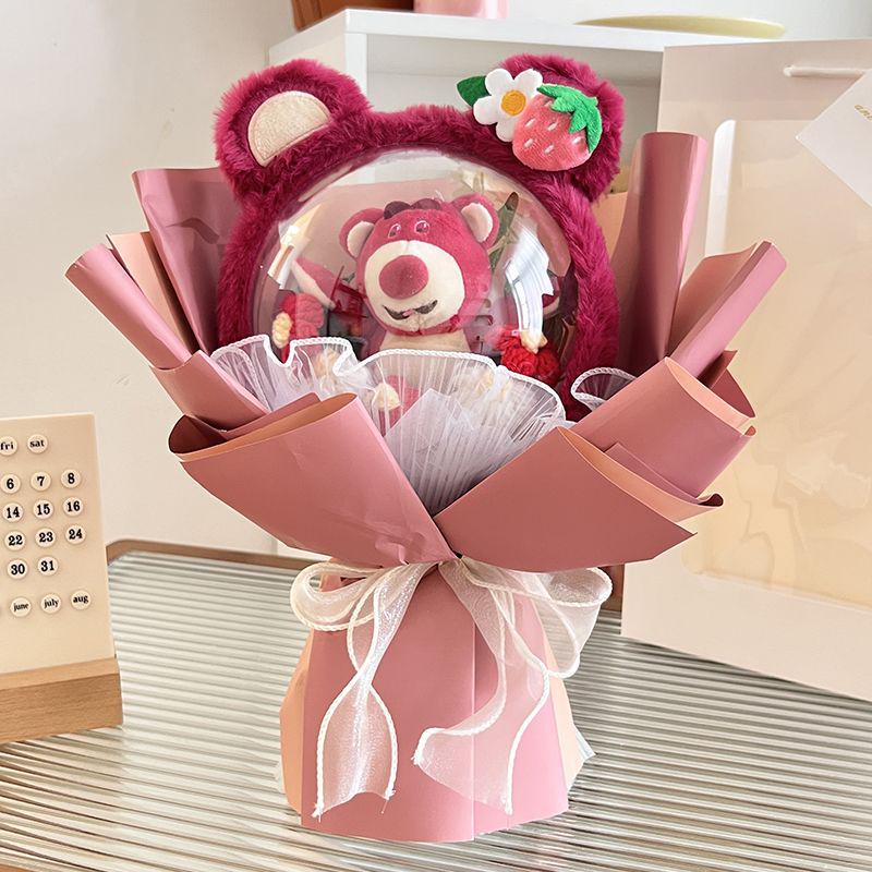 Christmas Strawberry Bear Bouquet: Adorable Gift for Girls, Girlfriends, and Best Friends