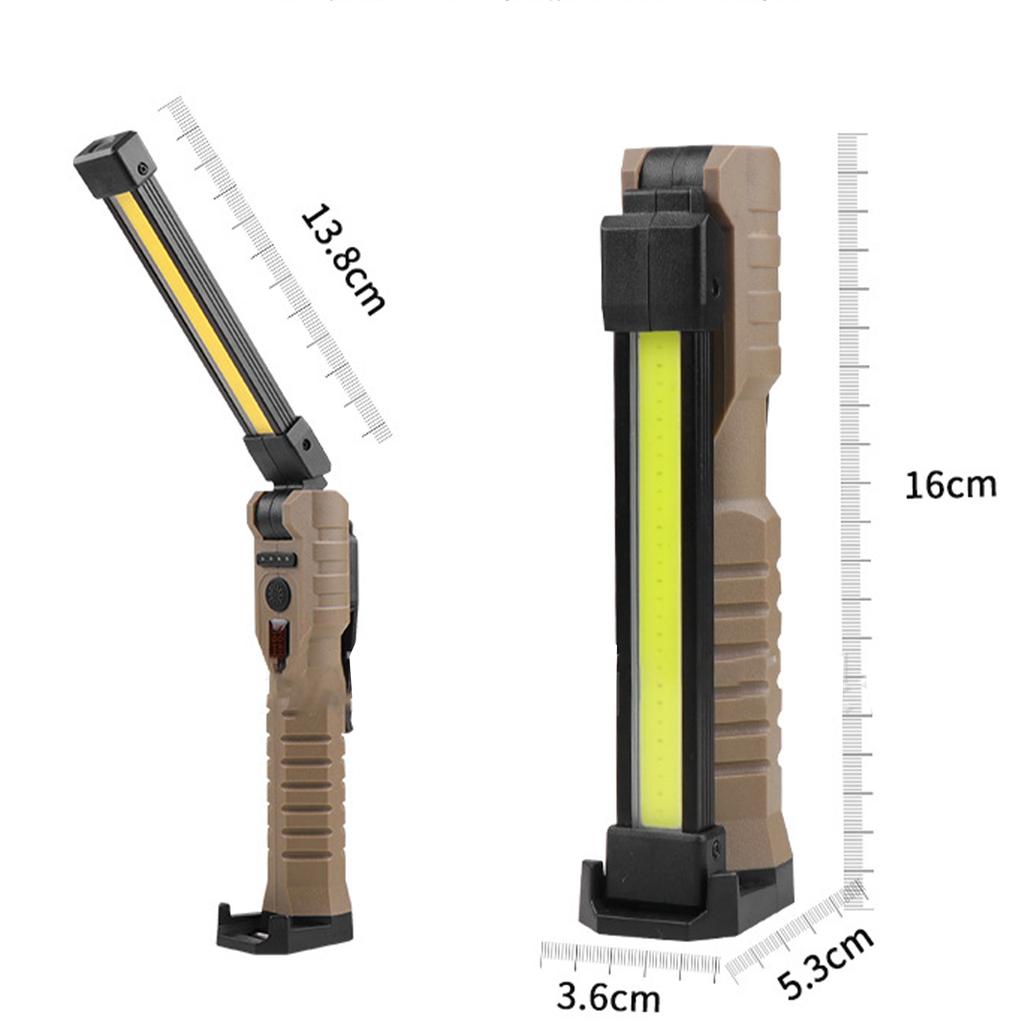 Double-sided COB folding work light strong magnet 3 light sources strong light emergency flashlight maintenance light