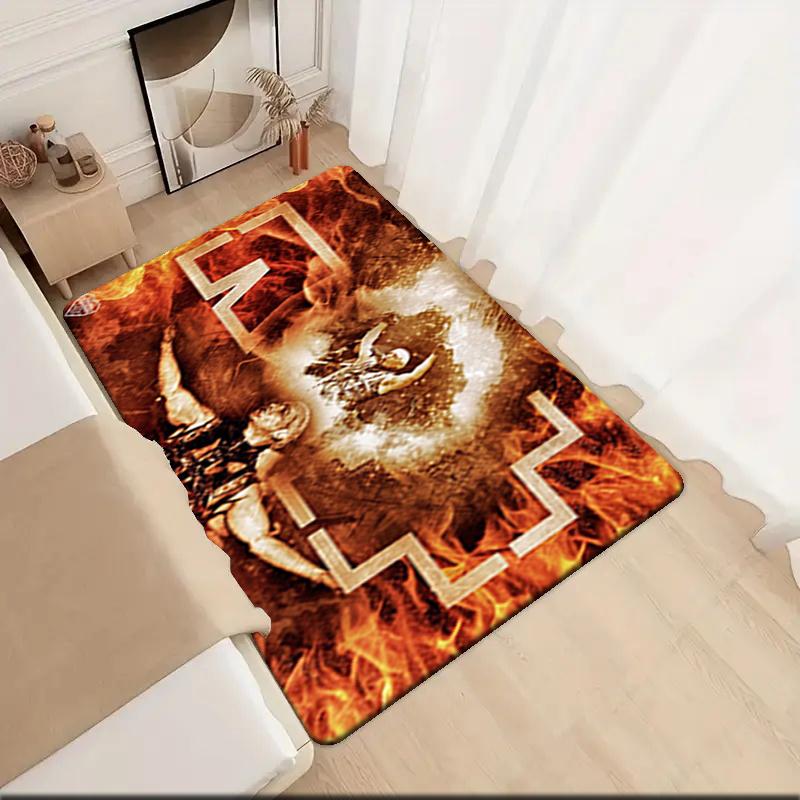

1Pc Rammstein theme Printed rectangle carpet, home door mat, outdoor travel protection carpet A3 40x60cm( 15x23in )