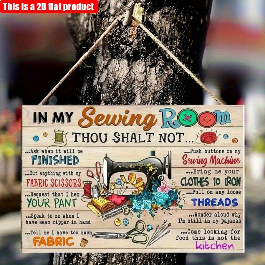 2D Flat 30*20cm1pc Vintage High quality Wooden Sewing Room Plaque - Wall Decor with Humorous Sewing Quotes, Perfect for Home, Porch, or Kitchen