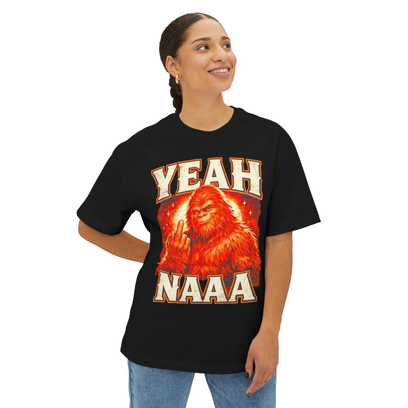 Funny BigfooT shirt ,YEAH NAAA Sasquatch Tee, Rebel Squatch Graphic, Aussie Humor Shirt 2XL