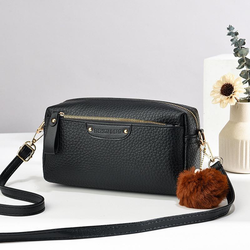 

Vintage Chic Black Large Capacity Handbag Stylish Simple Shoulder Bag For Women Black