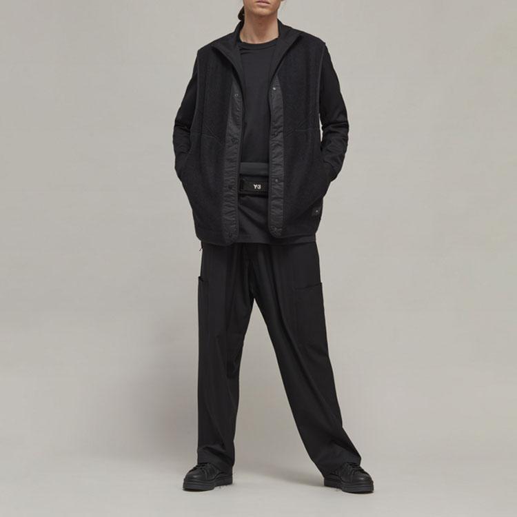 Y-3 FW22 Solid Color Loose Fit Crew Neck Long Sleeve T-Shirt Unisex Tops Black H44794