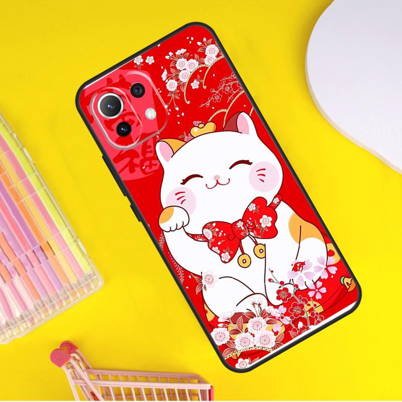 China cute lucky cat Cover For Xiaomi 14 Ultra 13 11T 12T 13T 14T Pro POCO X7 X6 Pro X3 X5 F3 F5 M6 F6 Pro Case