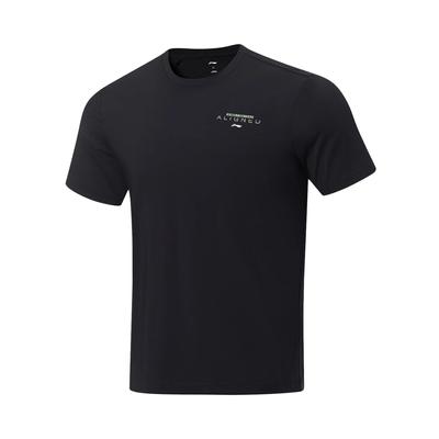 Fitness Serie Buchstabenaufdruck Sonnenschutz Schnelltrocknend Rundhals Kurzarm T-Shirt Herren Oberteile Schwarz ATST505-1