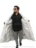 Handmade Formal Casual Workwear Stylish White Men Genuine Leather Trench Coat