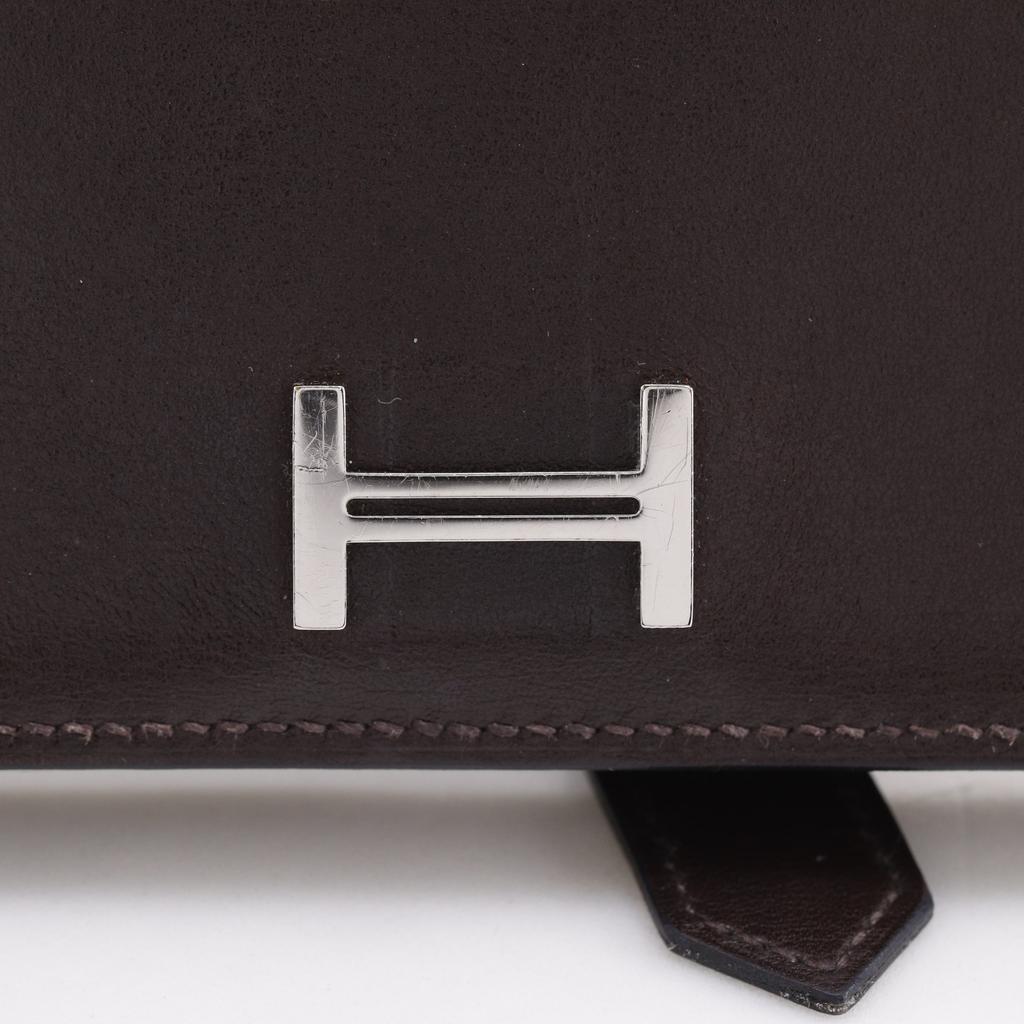 Hermes Beansufla Purse Brown/SilverHardware Box Carf Unisex Used