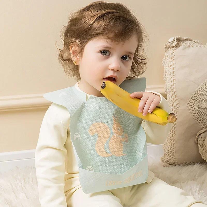 Infant Waterproof Print Bib Super Soft Saliva Pockets Children's Complementary Food Rice Bibs Burp Cloths Baby Items
