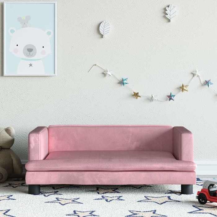 VidaXL Canapé pour enfants rose 80x45x30 cm velours 3196308