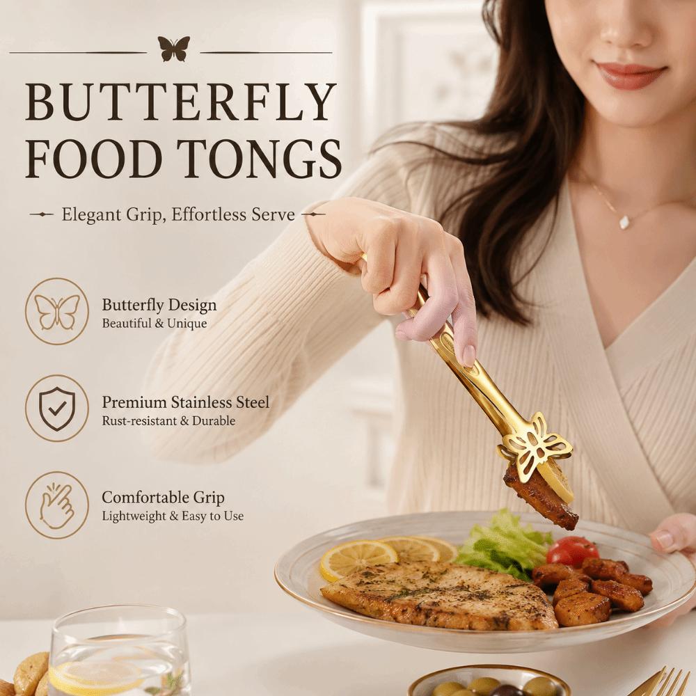 Portable Stainless Steel Food Tongs Hollow Out Bread Clip Sturdy BBQ Clamp  Restaurant Supplies