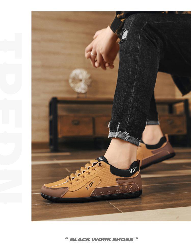 2026 Men's Waterproof Leather Slip-on Loafers: Casual, Non-slip, Soft Sole Board Shoes