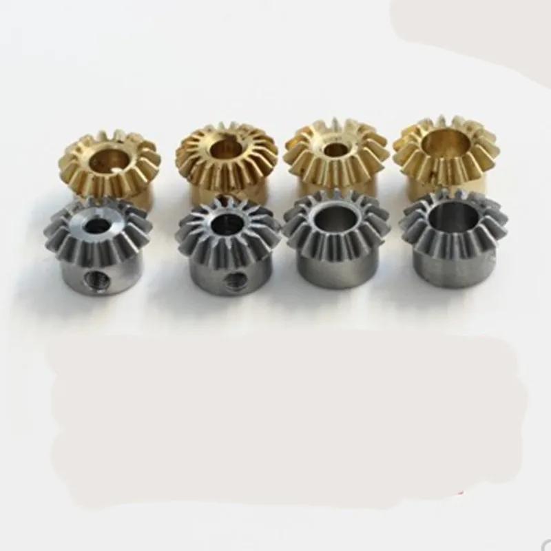 2PCS 1:1 Bevel Gear 0.8M 15T 3 4 5 6 Mm 6.35mm Bore Hole Diameter M3 Jackscrew Brass Bevel Gear