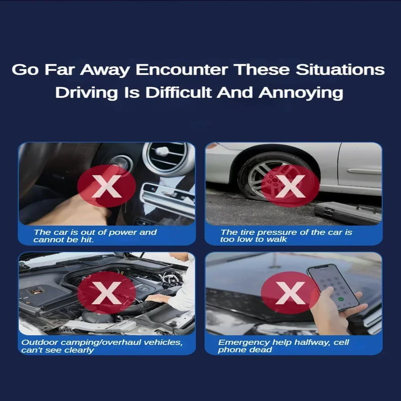 4 In 1 New Car Starting Air Compressor Multi-Function 28000mAh  Portable Battery Booster Digital Tire Inflator Fast Charging Emergency Power Supply