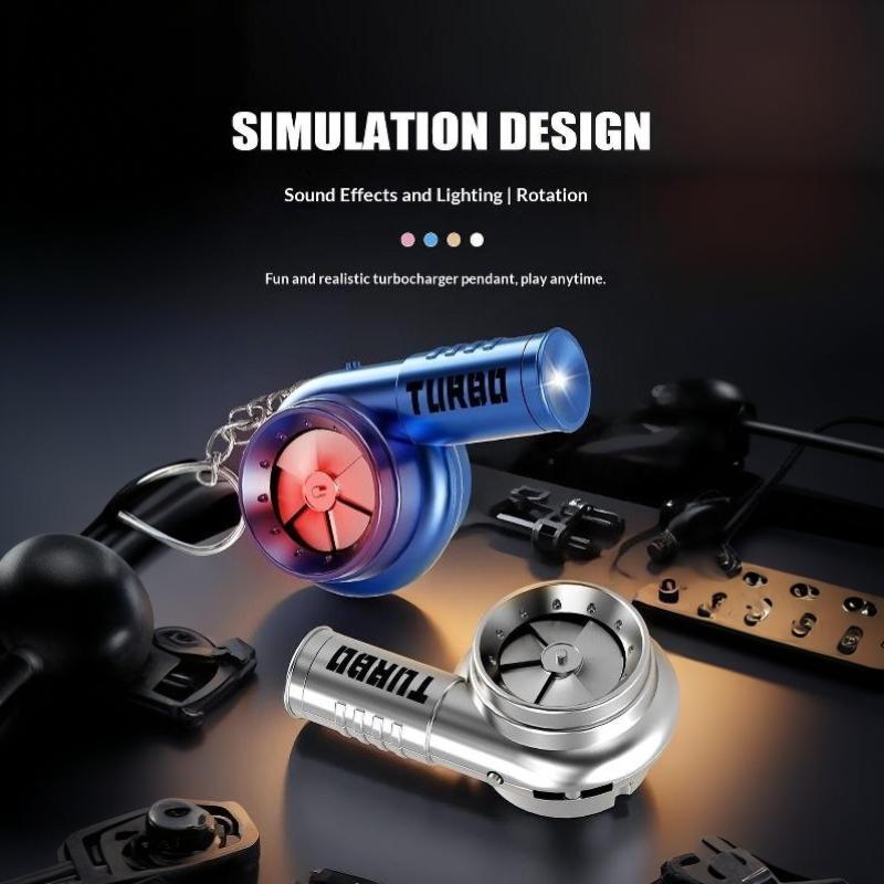 Llavero con Sonido de Mini Turbo Linterna LED Portátil Colgante Ligero de Plástico para Llavero de Coche Actividad Nocturna al Aire Libre