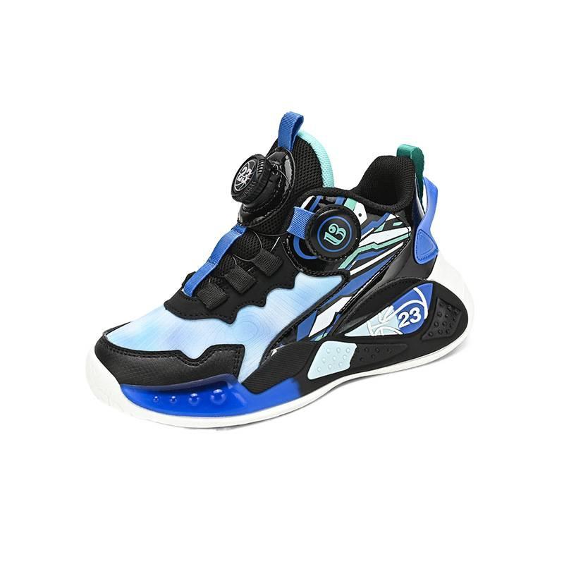 Breathable mesh children's basketball shoes boys 2025 summer new non-slip rotating button sports shoes primary school shoes