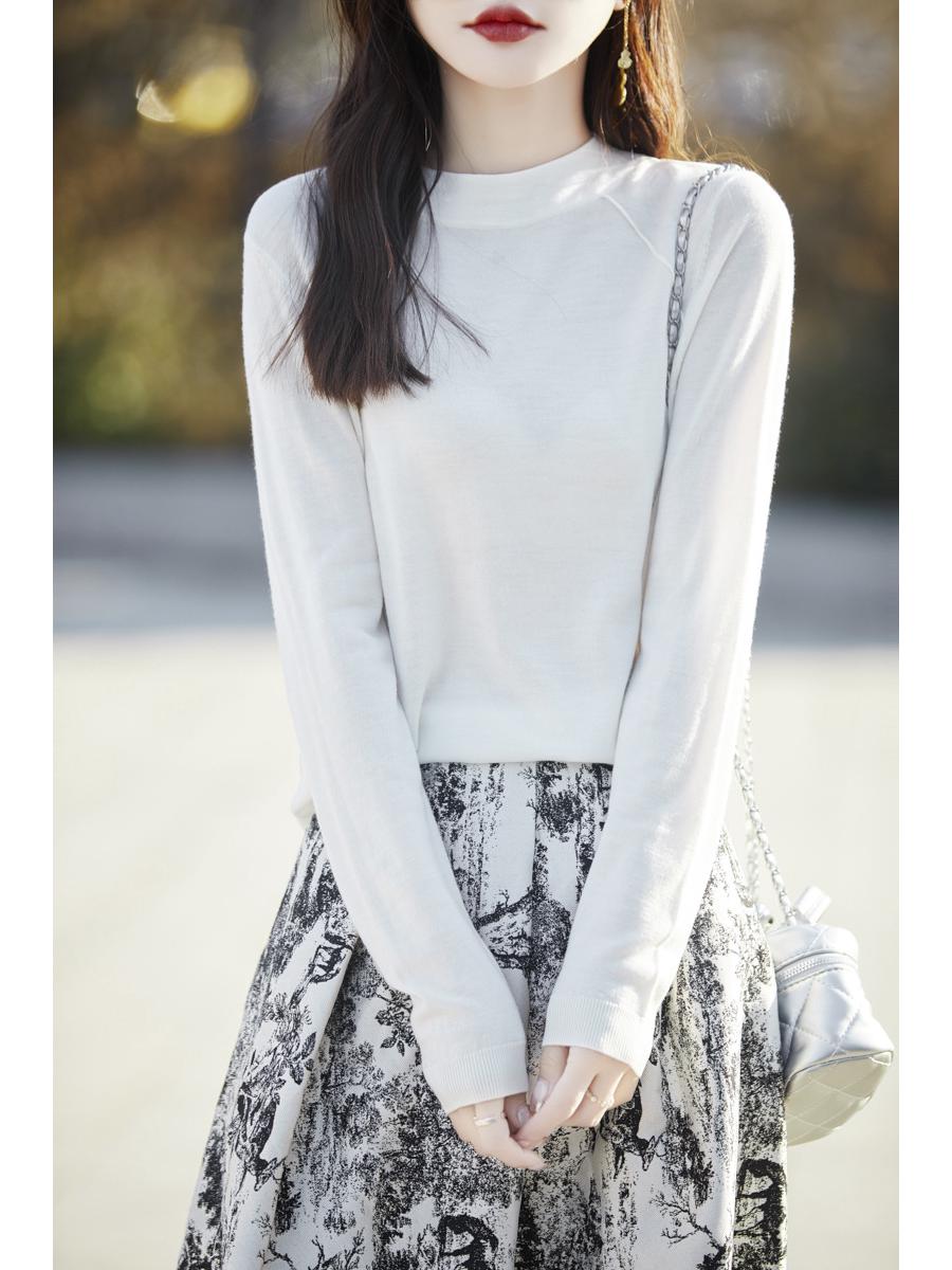 

Женский желтый свитер из чистой шерсти, пуловер с полувысоким воротником, длинный рукав, пряжа 68s меринос австралийского производства, вязаный базовый слой. Large