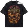 Oversize Vintage Washed One Piece T Shirt Boa Hancock and Jewelry Bonney Purple Pattern Anime Print Streetwear Casual Daily Wear