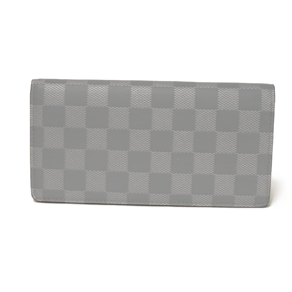 Used 12564 Portefeiulle Braza N60195 7940 New Logo Embossed Gray Bifold Damier Infini Pale Blue Men's from Japan