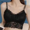 Sexy Lace Sleeveless Vest Bra Crochet Halter Lace Tank Tops Strappy Bralette Bra Cami Crop Top for Women