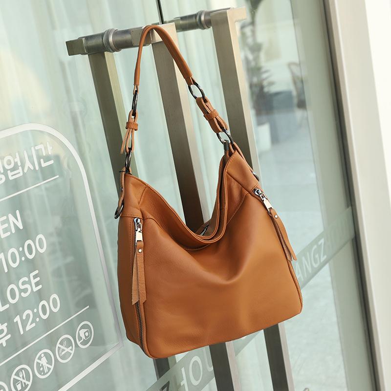 Everything Women Bag Middle-aged Mother Bag Single Shoulder Crossbody Bag Soft Leather Backpack Patchwork