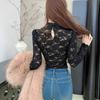Autumn and Winter Style, with A Bra, Sexy Halter, Stand-up Collar, Lace Top and Velvet Base Layer for Women