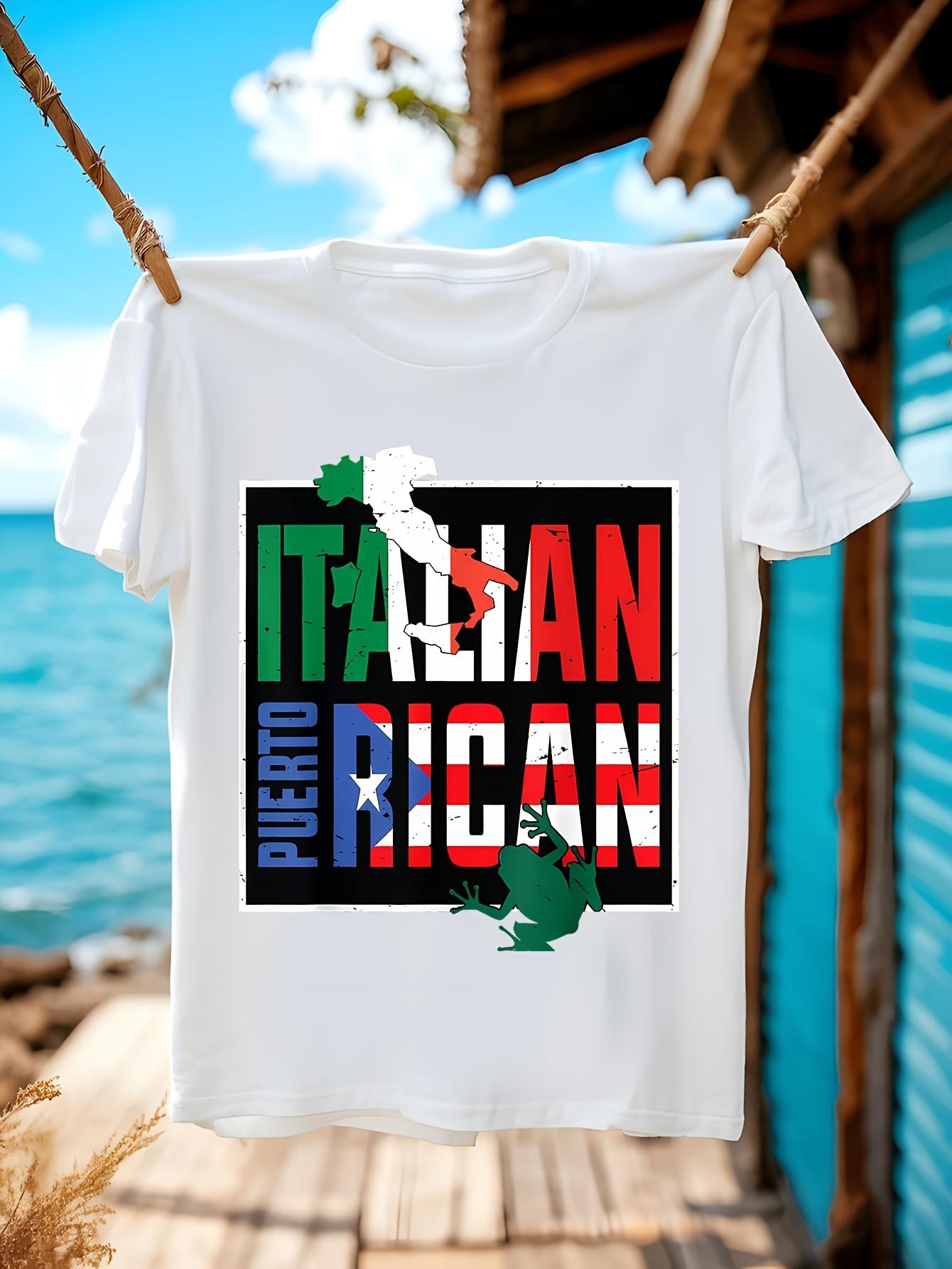 Puerto Rican Italian Flag HalfHalf Tshirt - Bold Patrioti... S