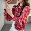 Women's Spring Loose Lantern Sleeve Top - Fashionable Niche Printed Outerwear Shirt