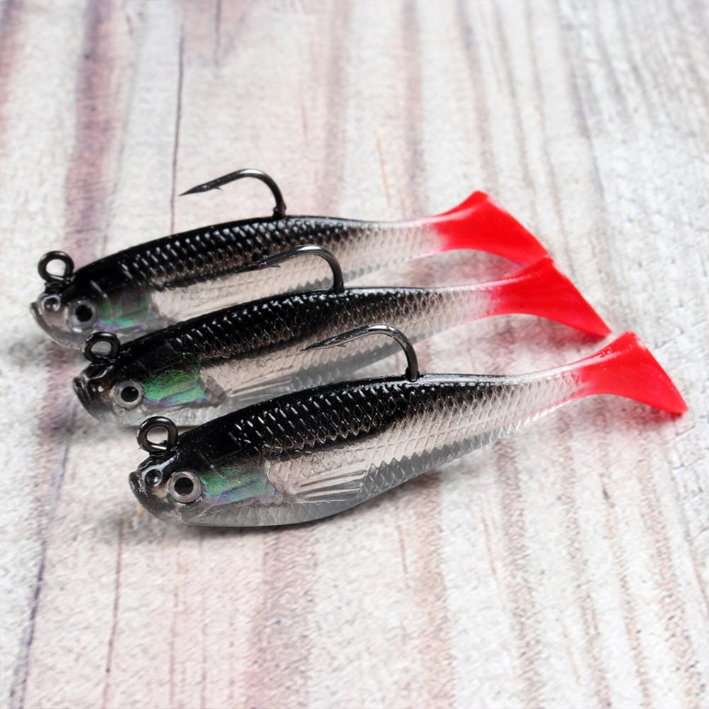 5pcs/lot Fishing Lures 80mm 9.5g Soft Lure T Tail Soft Bait Artificial Baits Swimbait for Sea Bass Carp Pike Fishing