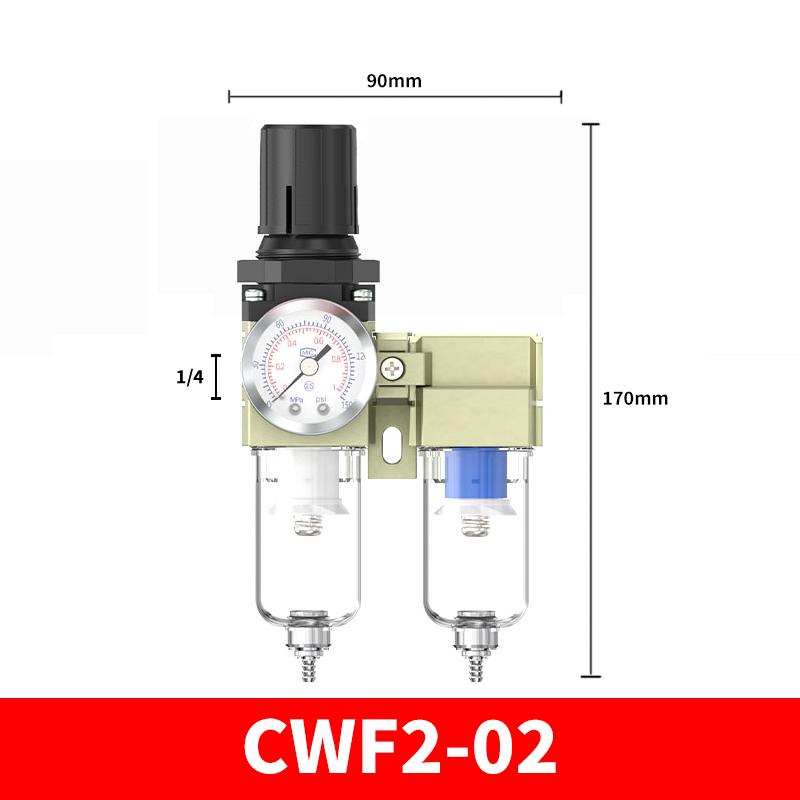 

CWF 1/4 3/8 1/2 3/4 1 in 10Pneumatic Compressor Air Filter Source Treatment Filters Pressure Regulator Gauge Oil-Water Separator