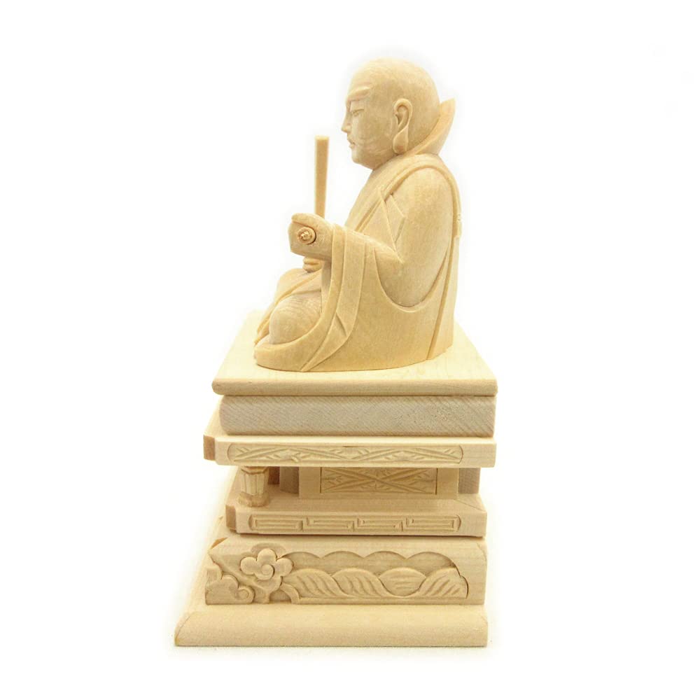 Kurita's Special Buddhist Statue [Priest and High Priest] Seated Statue of Saint Nichiren, 1.5 Inches (total Height 11.5 Cm, Width 8 Cm, Depth 6 Cm),