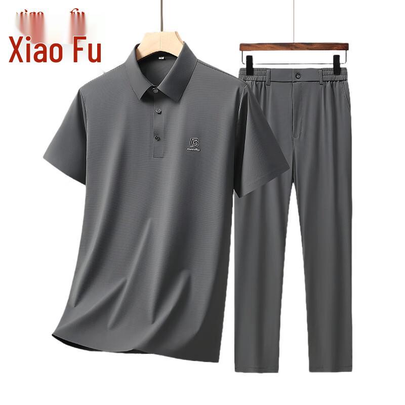 Herren Sommer Eis-Seide Polo & Freizeit Hosen Set