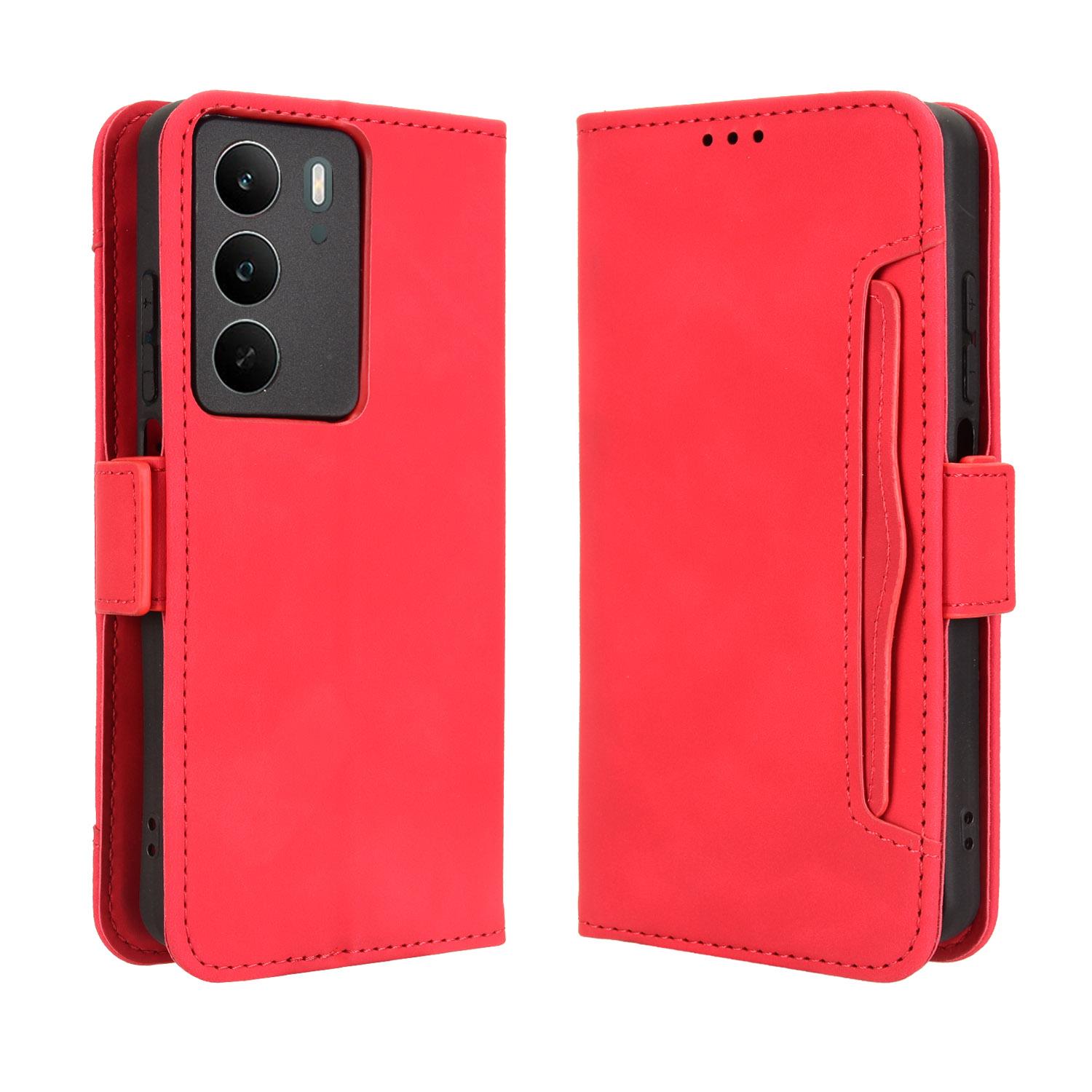 

Для Realme C71 4G Кожаный чехол Чехол-кошелек для телефона с несколькими слотами для карт Red