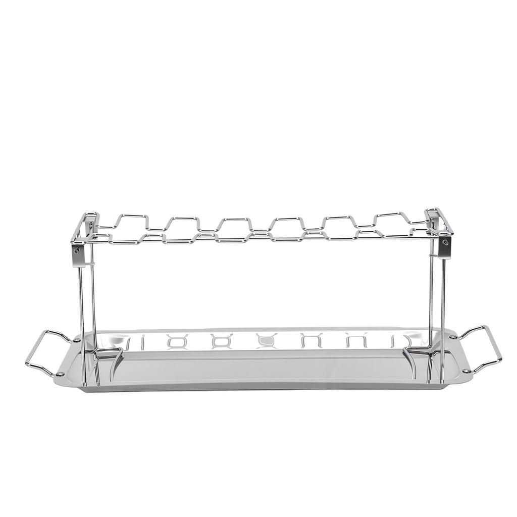 Chicken Leg Rack Detachable Foldable Stainless Steel Chicken Wing Rack with Drip Pan for Outdoor Household