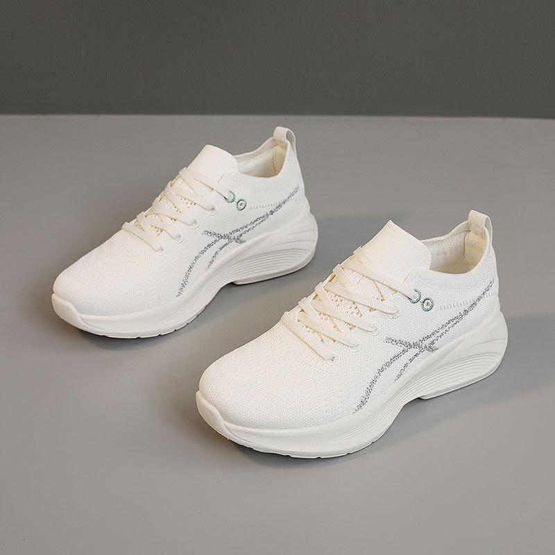 

[Индивидуальный] VRD267 новые дышащие маленькие белые туфли 2025 весна и осень тонкая подошва увеличивает рост повседневные вязаные кеды сопротивление 35